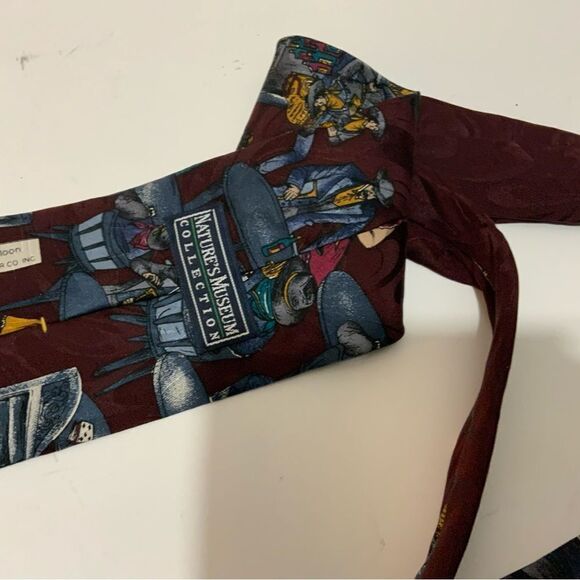 Nature's Museum Collection Men's Tie 100% Silk Red AJ Salon - Picture 3 of 7